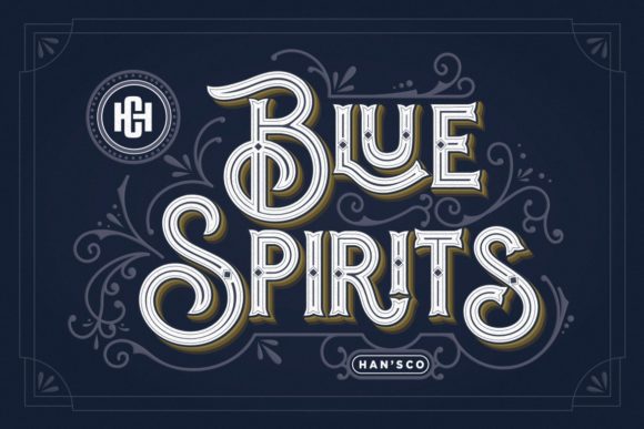 Blue Spirits Font for Vintage Branding and Design Projects